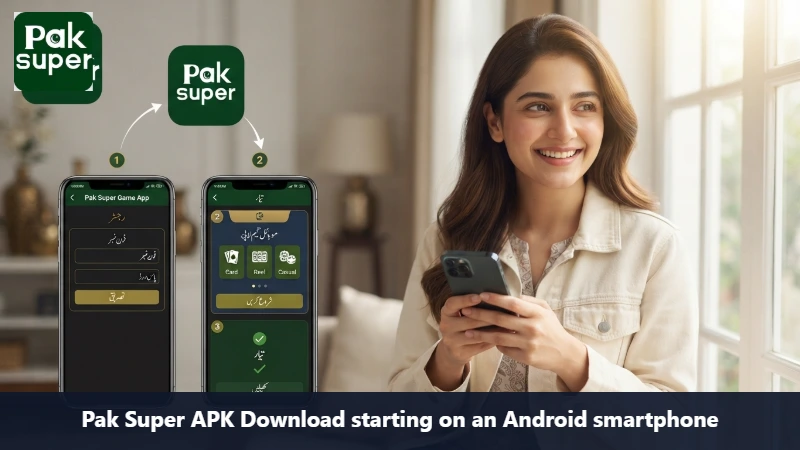 Pak Super APK Download starting on an Android smartphone